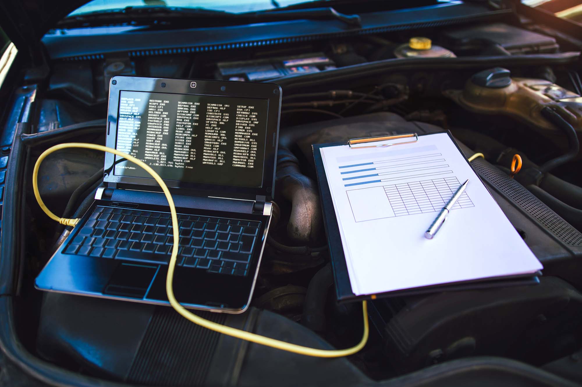 Diagnostic machine tools ready to be used with car